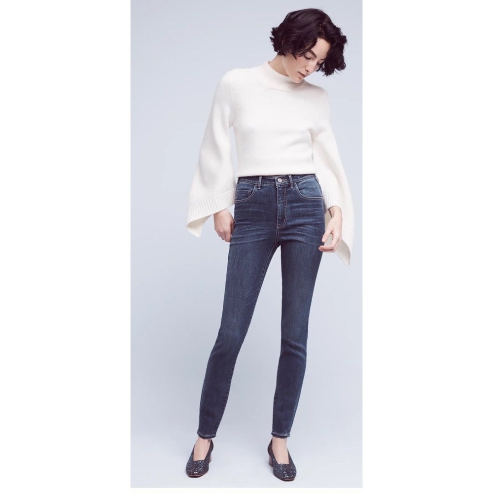 Pilcro And The Letterpress Anthropologie Superscript Jeans Sz 32 Blue Denim Chic